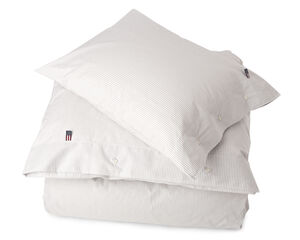 American Pin Point Oxford Stripe dynebetræk 140x220, Gray/White