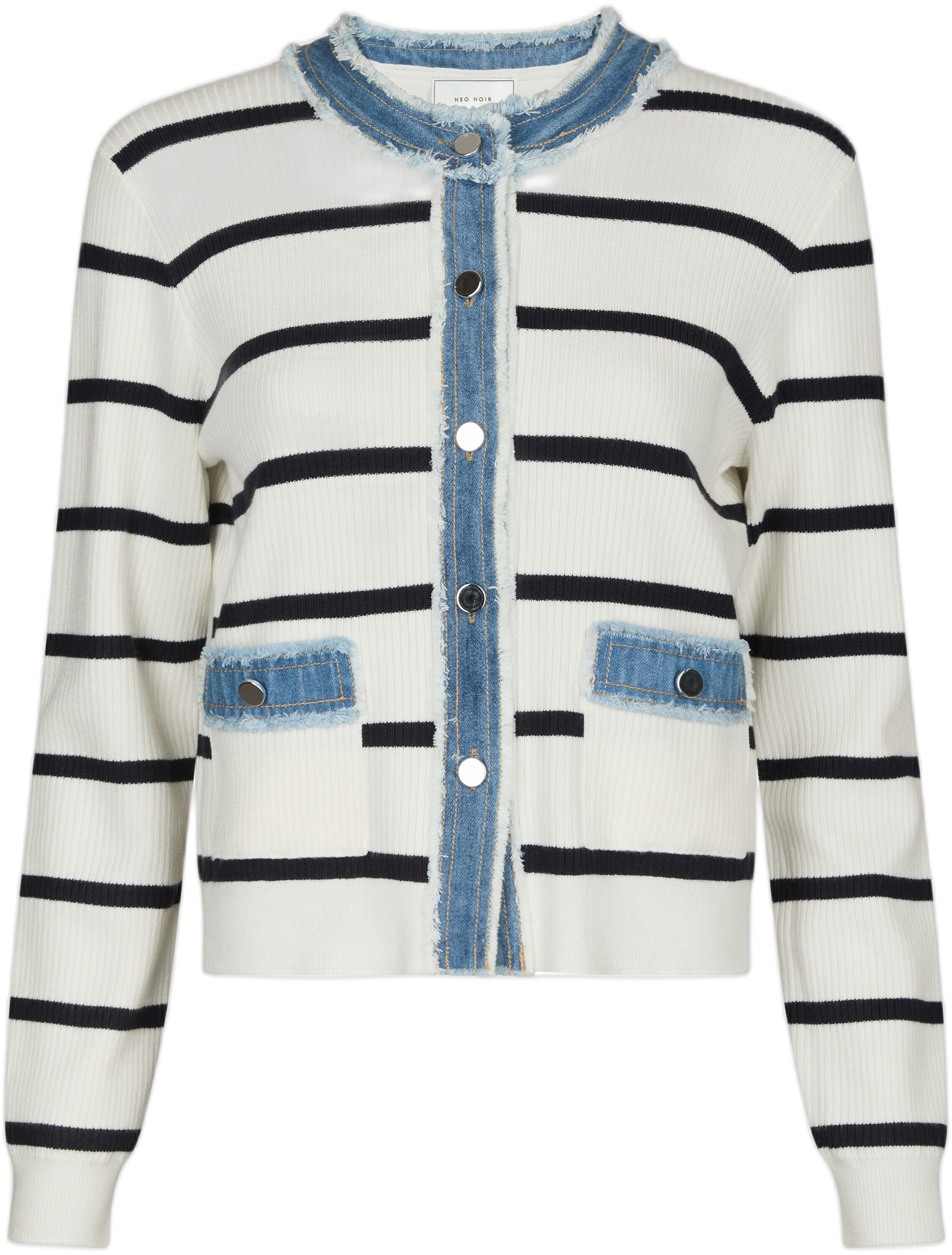 Zelma Stripe Denim Cardigan