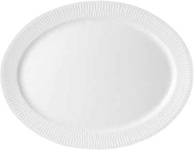 White Fluted Dish Oval 35cm