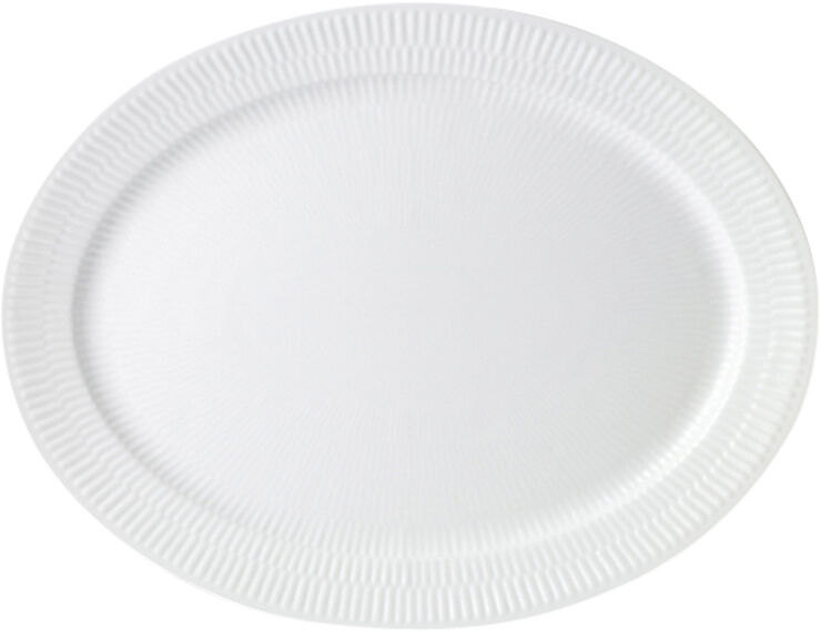 White Fluted Dish Oval 35cm