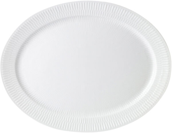 White Fluted Dish Oval 35cm