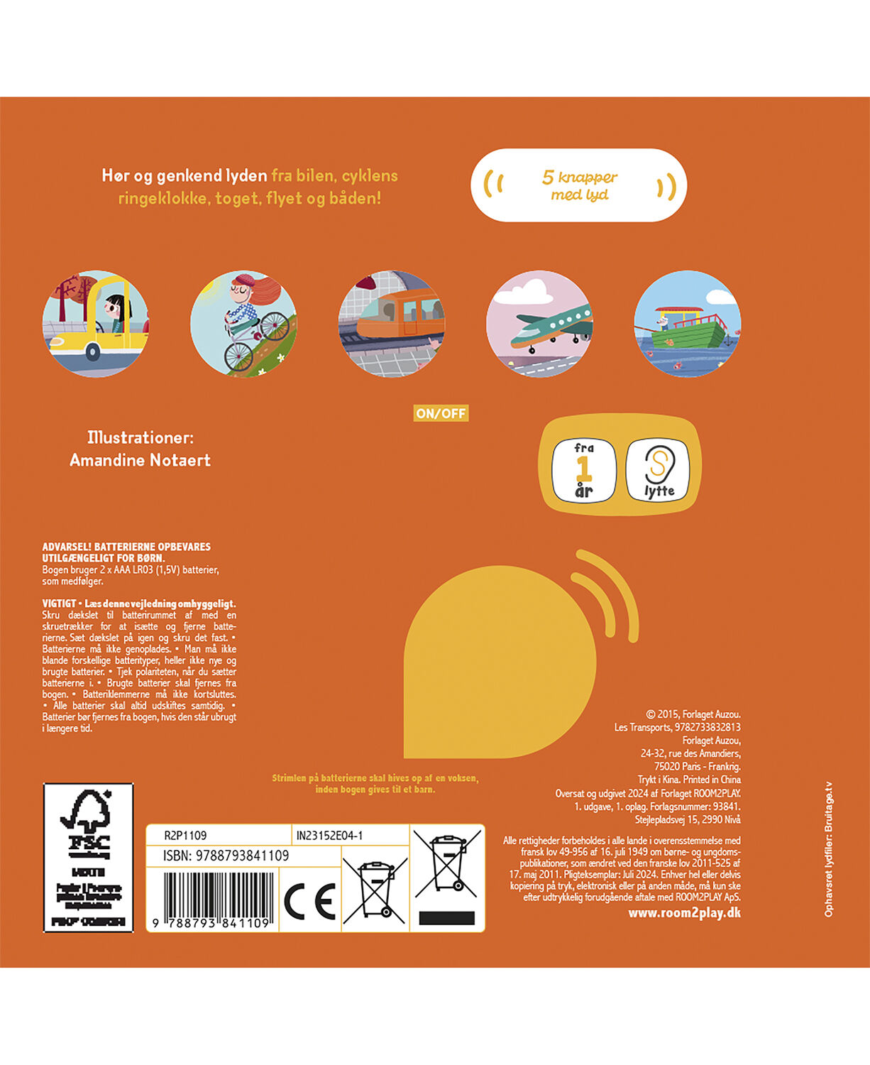 Forlaget ROOM2PLAY - Pegebog med lyd - Transport
