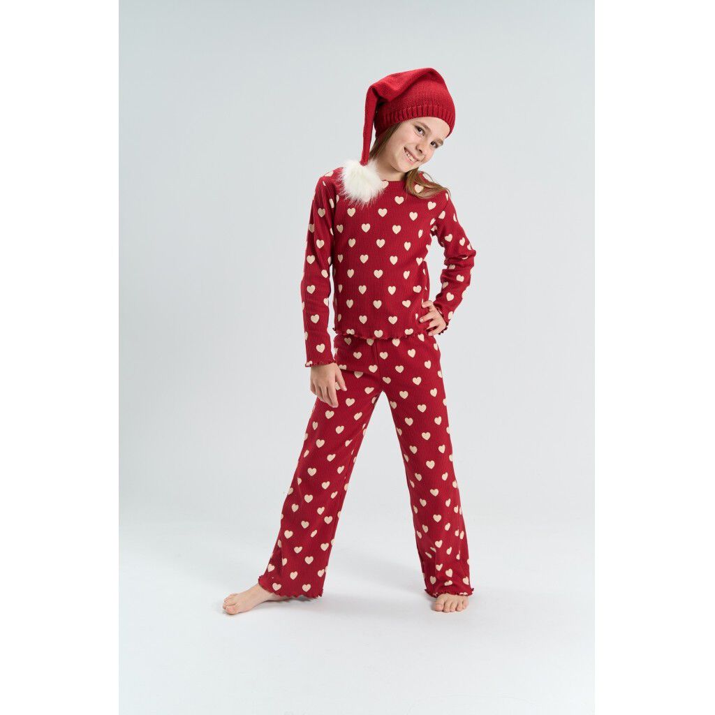 Tnholiday Red Heart Rib Night Set