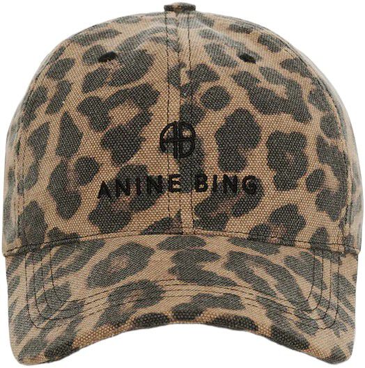 JEREMY BASEBALL CAP - BLACK AND BROWN LEOPARD