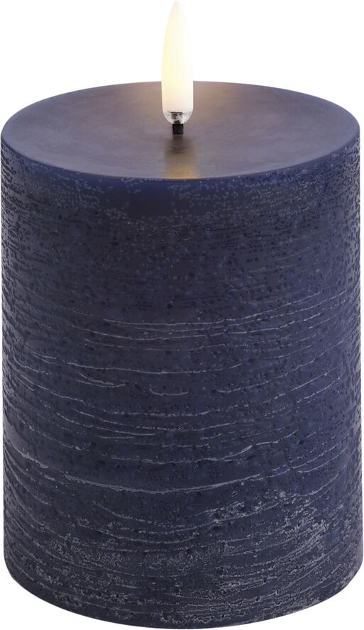 LED pillar candle, Dark blue, Rustic, 7,8 x 10,1 cm 4/24
