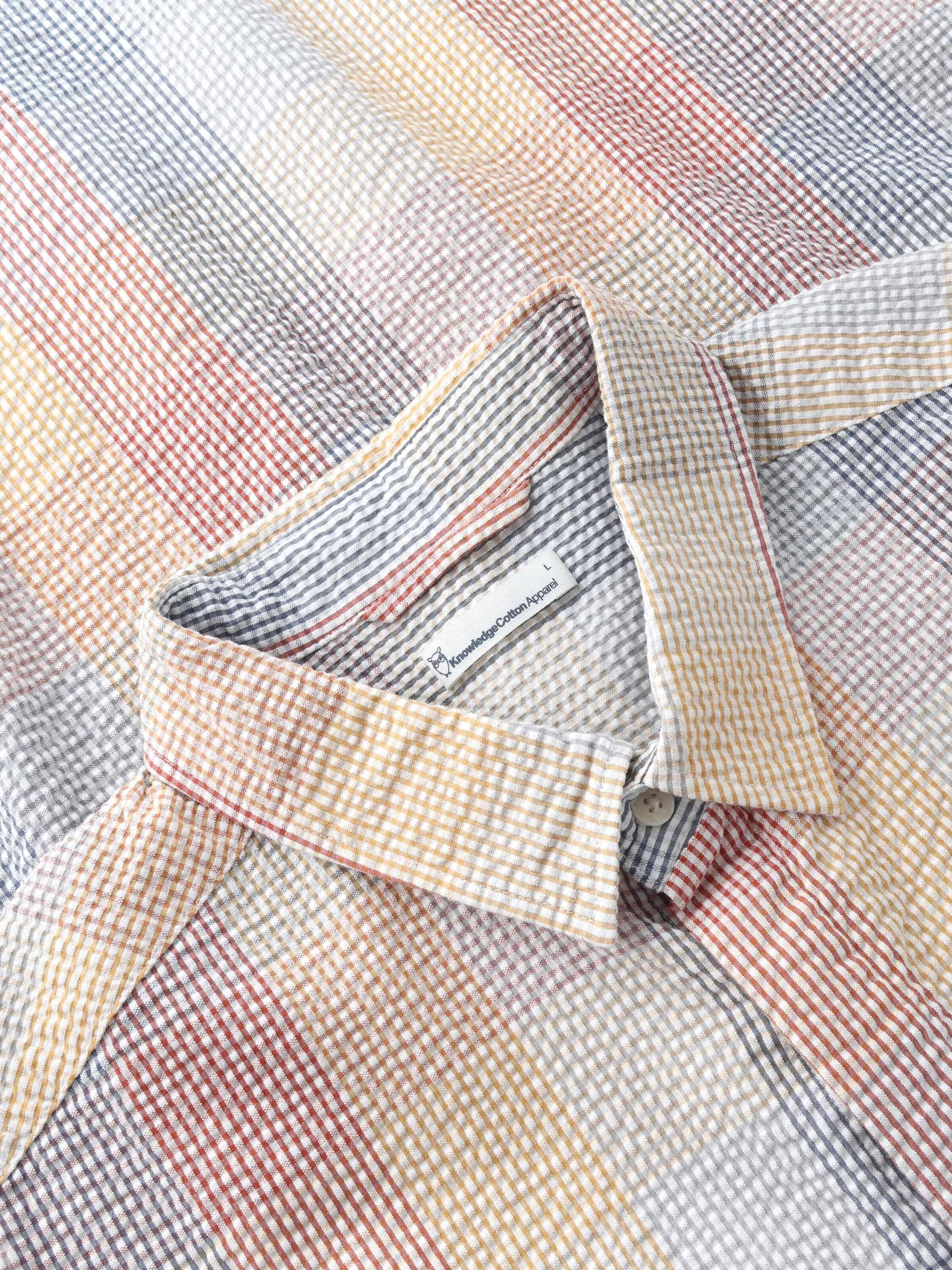 Relaxed seersucker short sleeve shirt