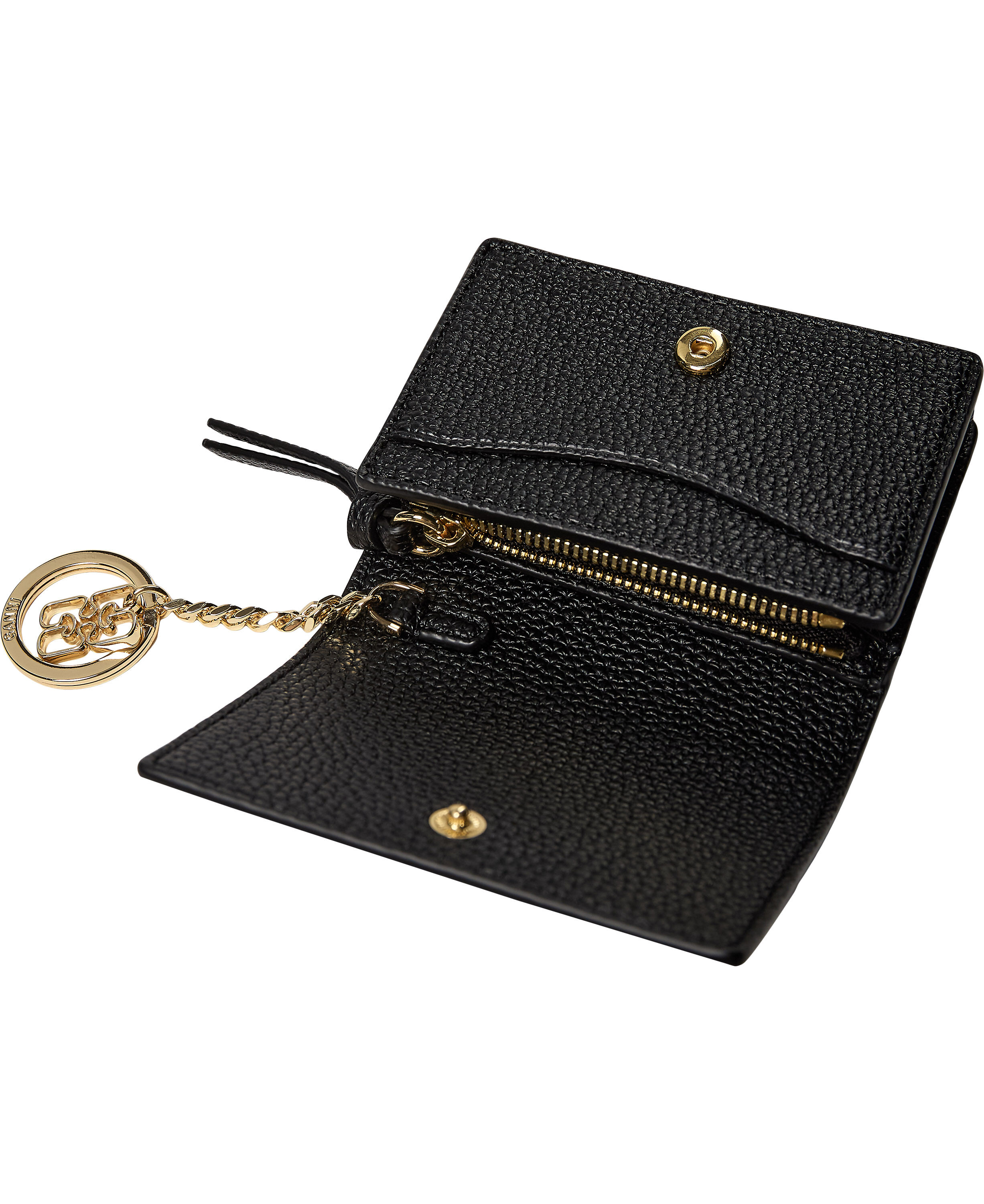 Ganni Bou Card Holder With Flap Gra