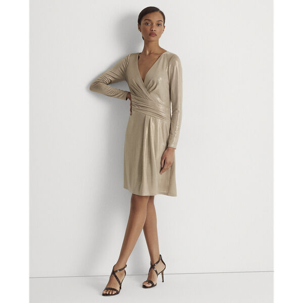 Foil-Print Jersey Cocktail Dress