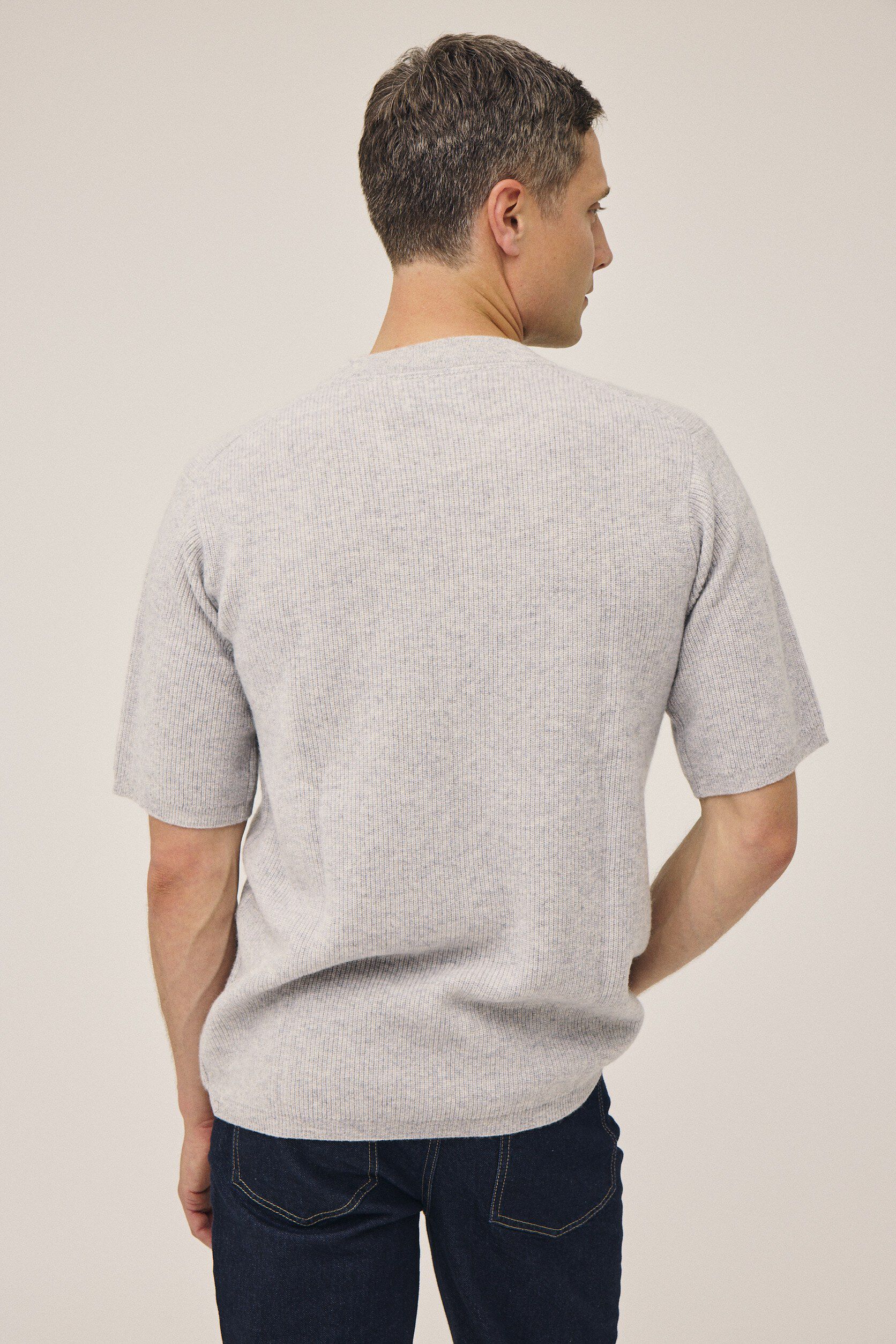 Mads 6 Rib strik t-shirt - 100% Cashmere