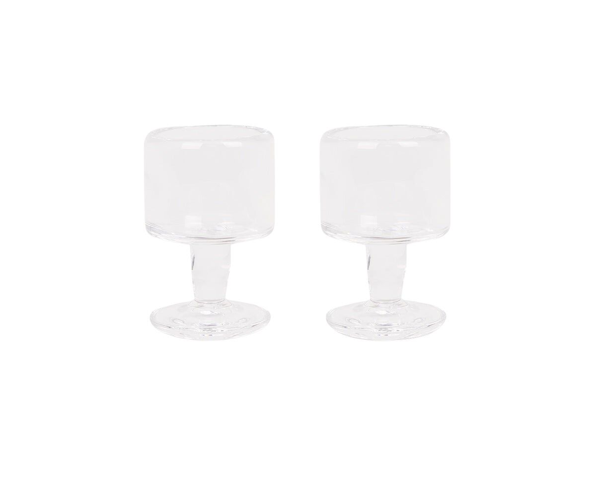 0405 Stem Glass Set of Two | Clear | Small