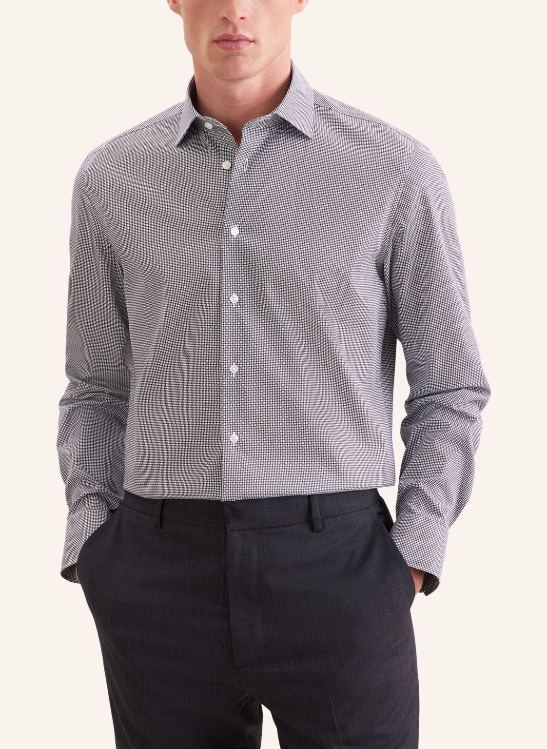 Business shirt Slim 1/1 Kent-Collar Print
