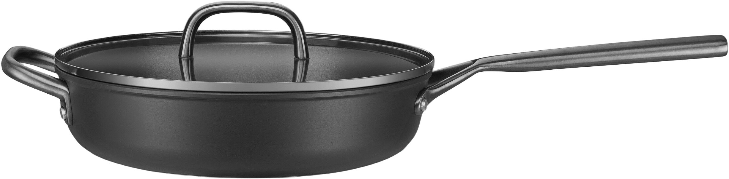Milano, Sautepande Med glasl&aring;g 28 cm, Aluminium