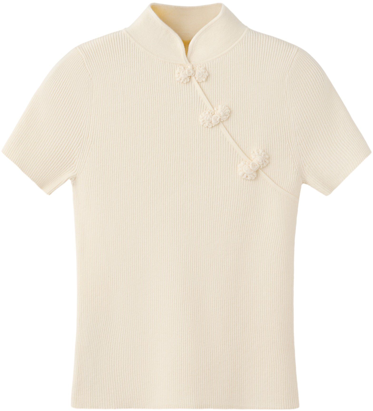 Ribbed knitted jumper with frog clo