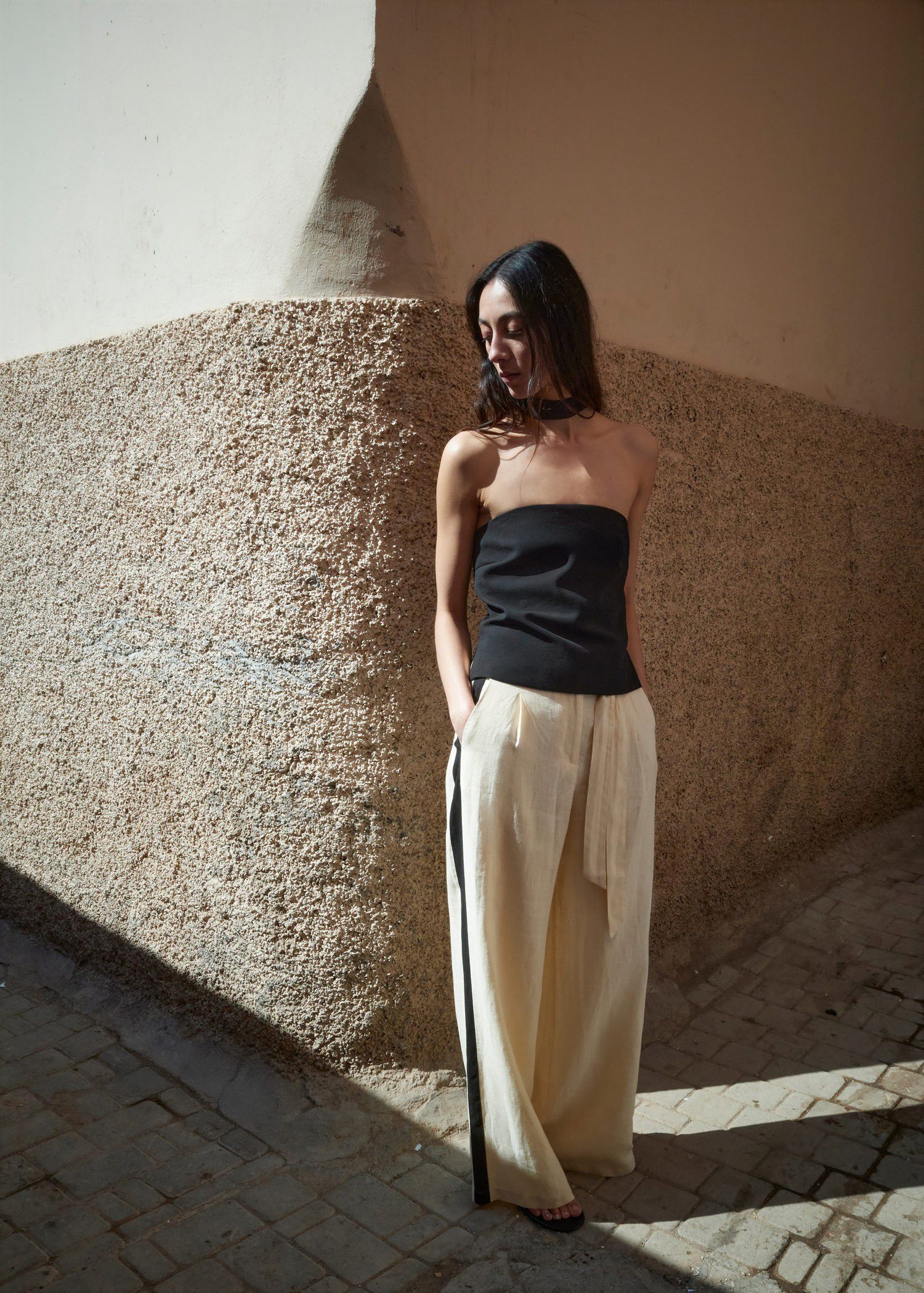 Halter-neck lyocell top