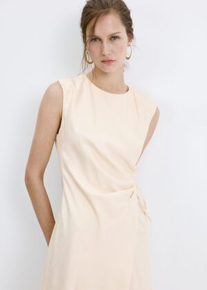 Wrap midi-dress with knot
