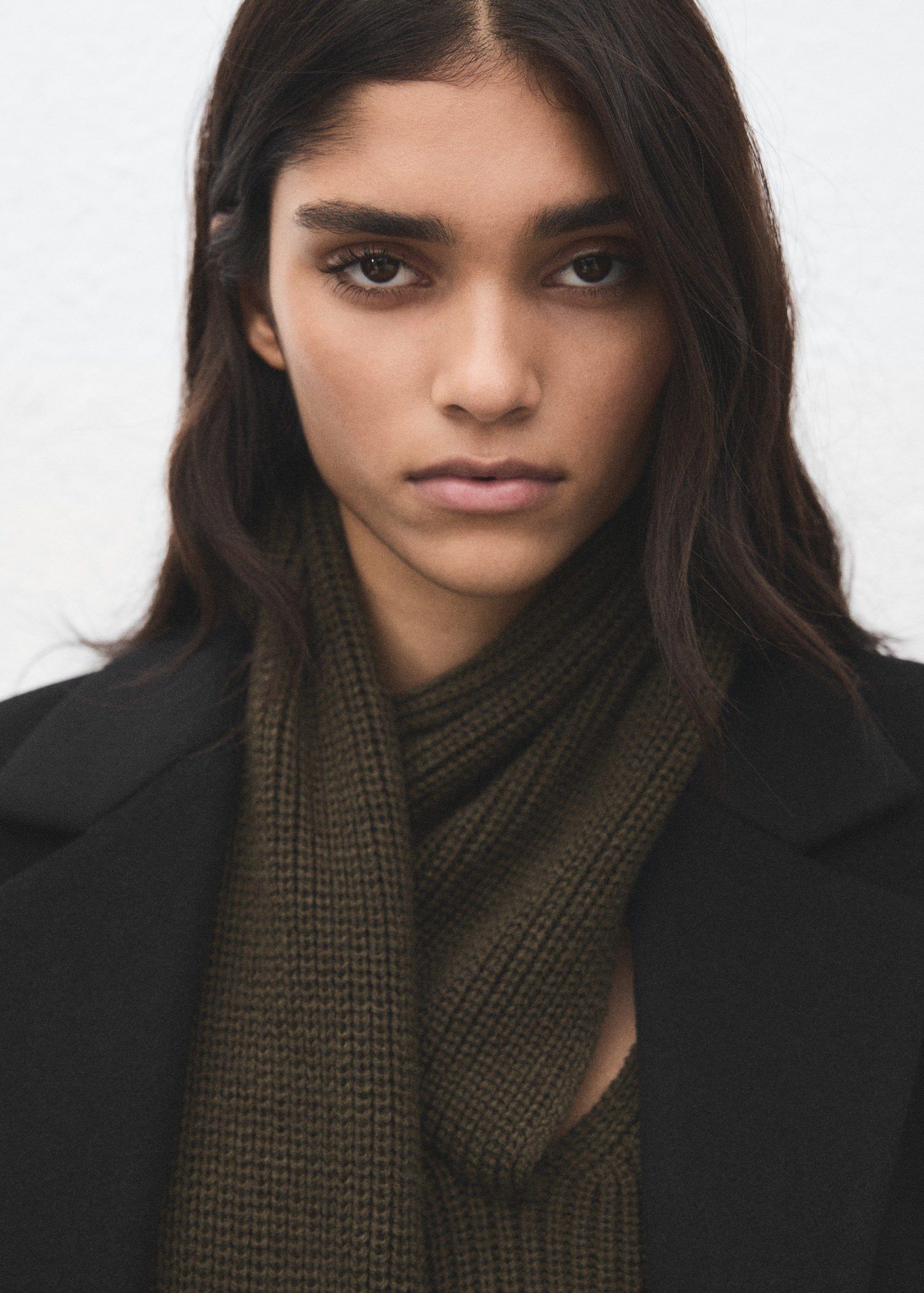 Double-breasted wool blend coat