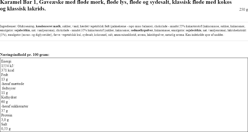 Karamel bar - Gave&aelig;ske 5 stk.