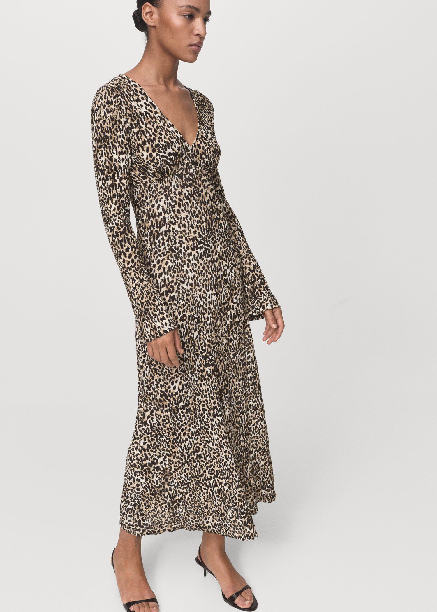 Printed V-neck dress