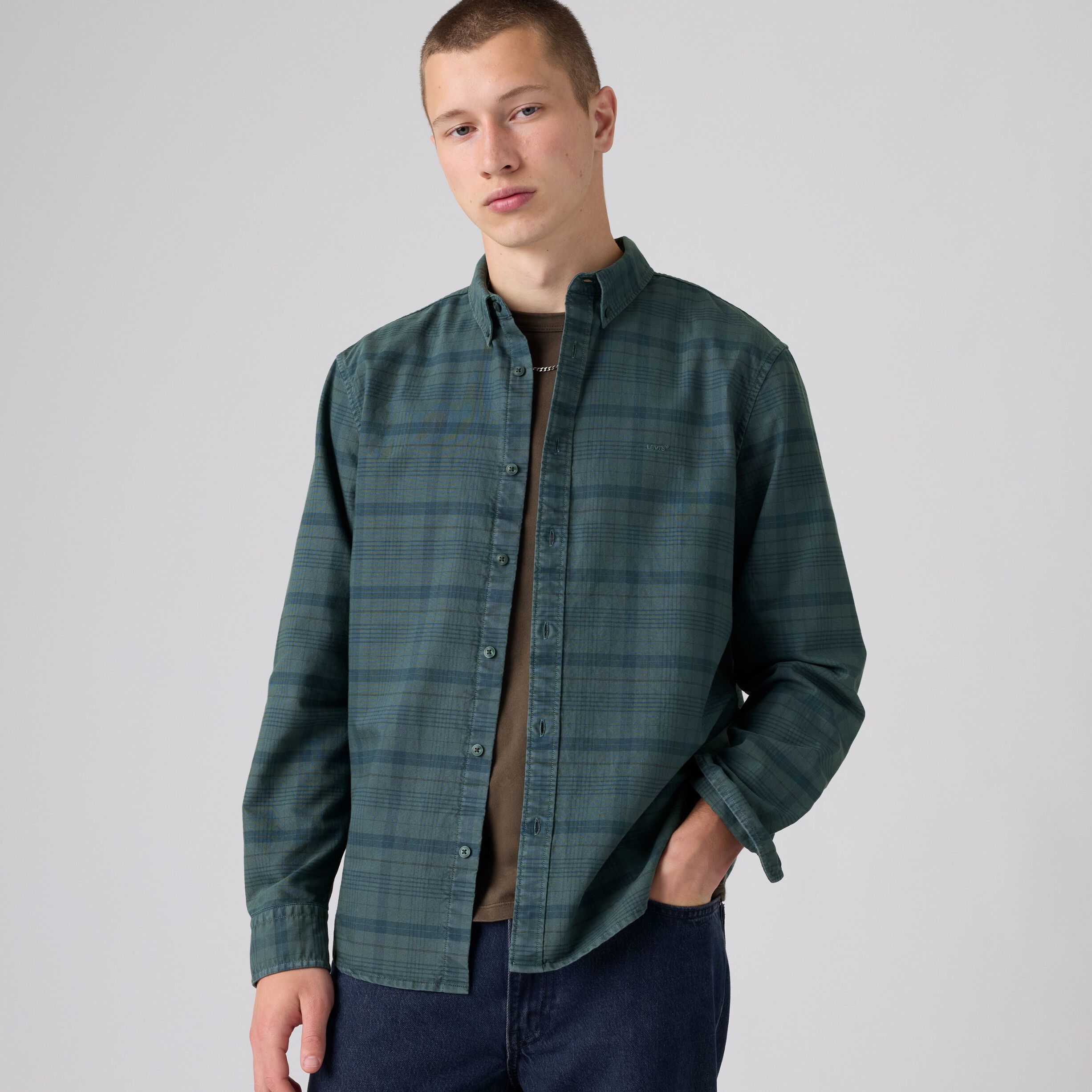 AUTHENTIC BUTTON DOWN DARK SLA