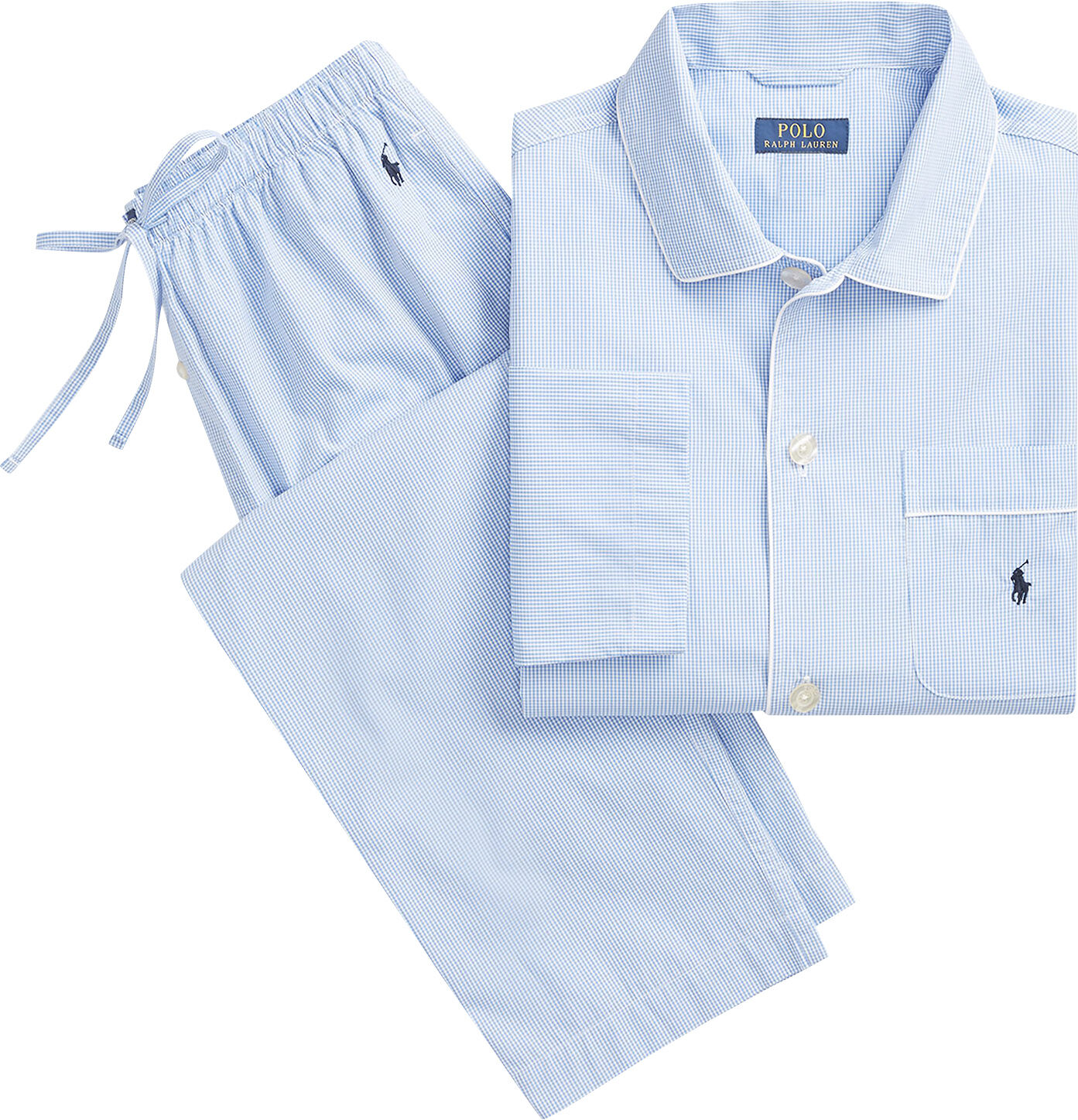 Gingham Poplin Long Sleep Set
