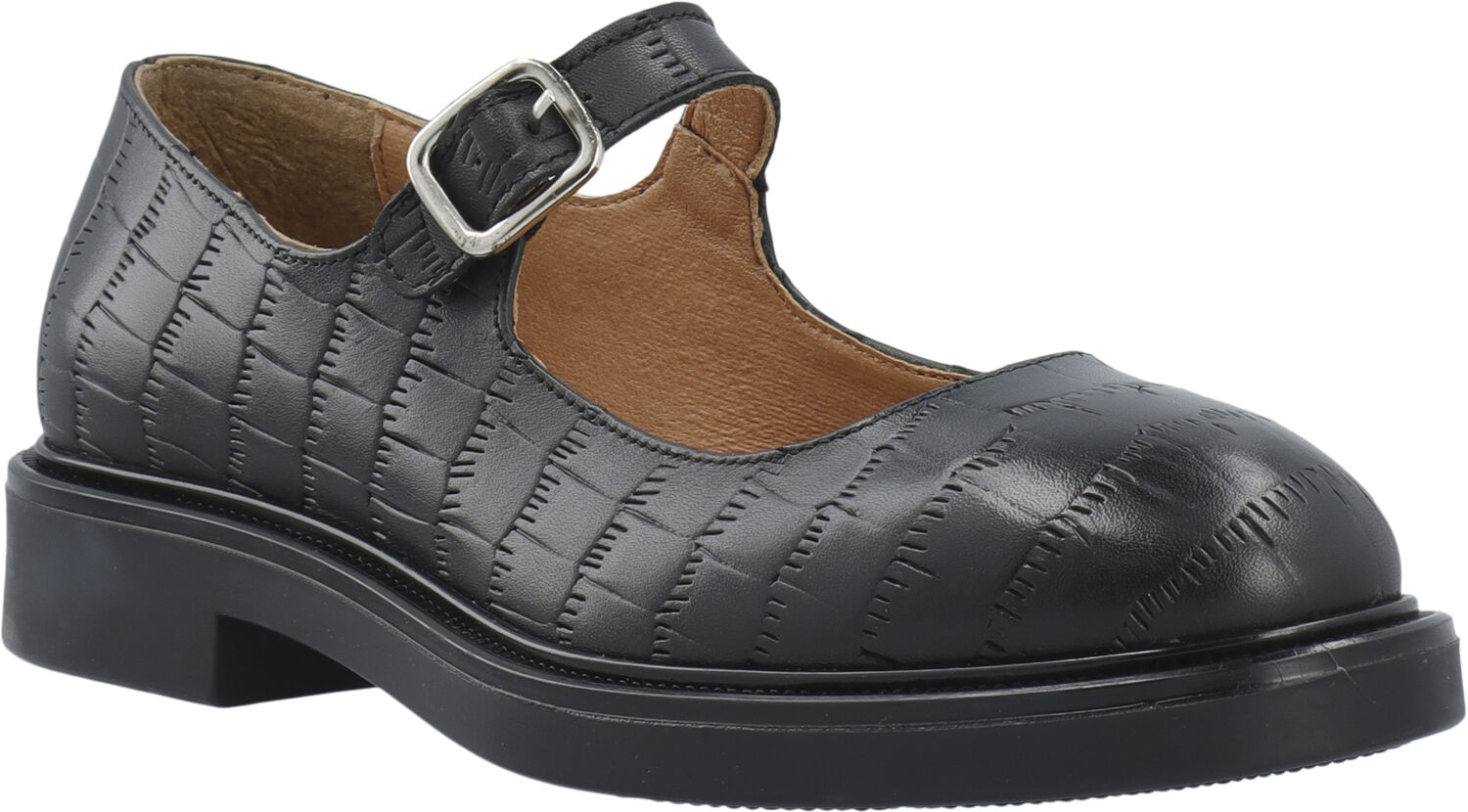 BIAADDA Mary Jane Croco Embossed Leather