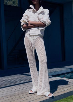Crochet flared trousers