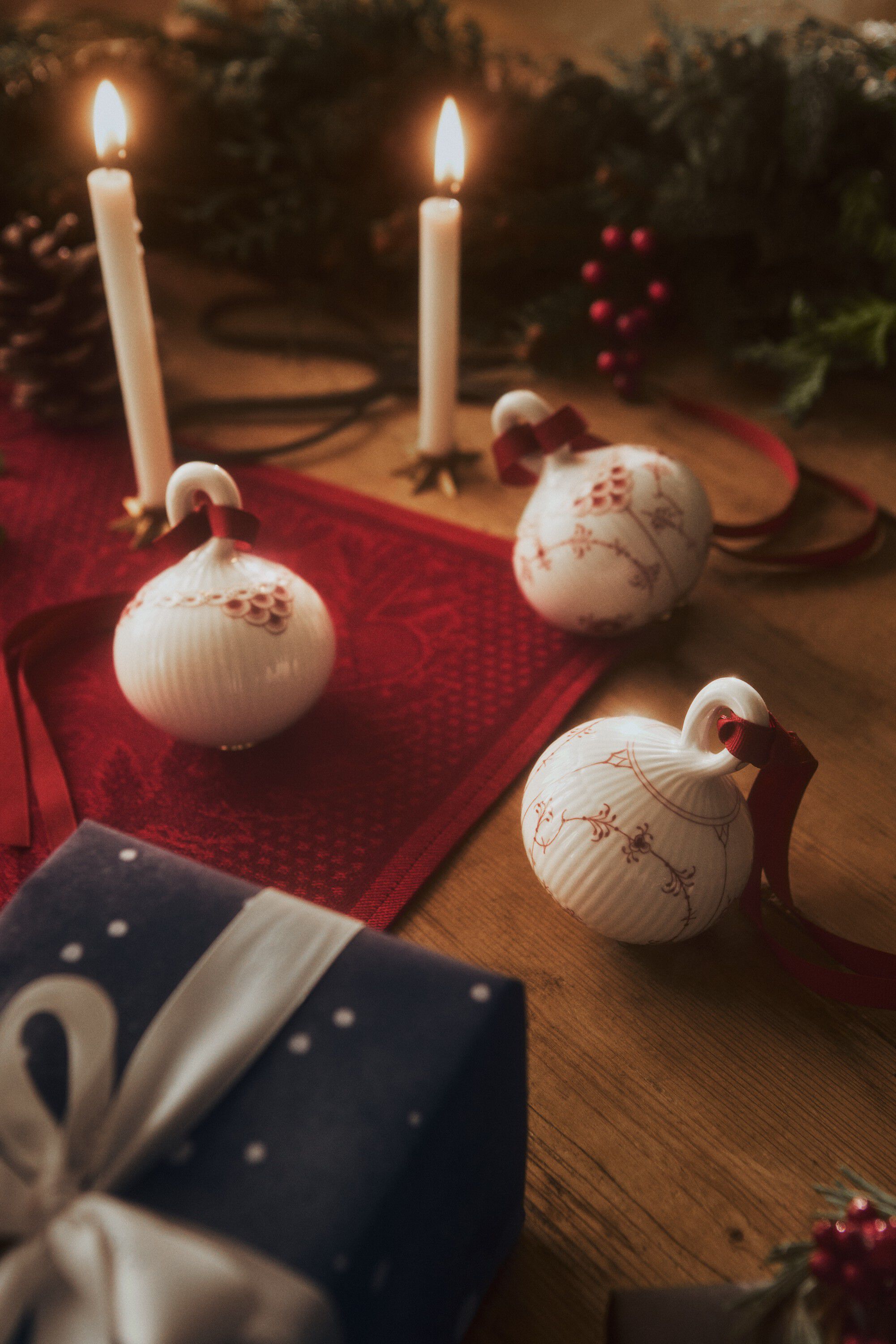 StjerneRiflet d&aelig;k.ser. R&oslash;d 2stk