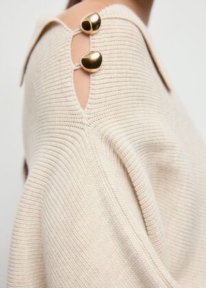 Sweater with asymmetrical neck and