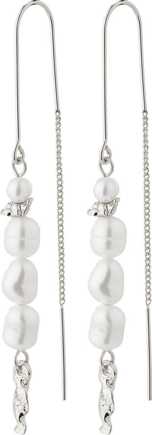 BERTHE pearl chain earrings silver-plated