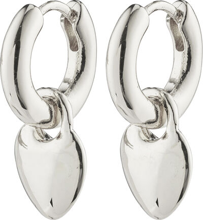 SOPHIA recycled heart hoops silver-plated