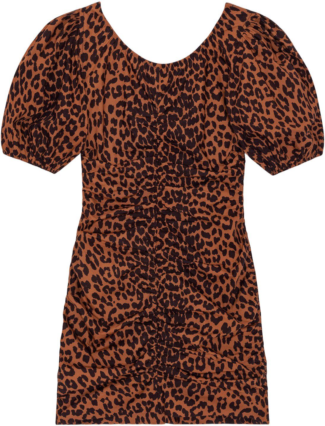 Printed Cotton Gathered U-neck Mini