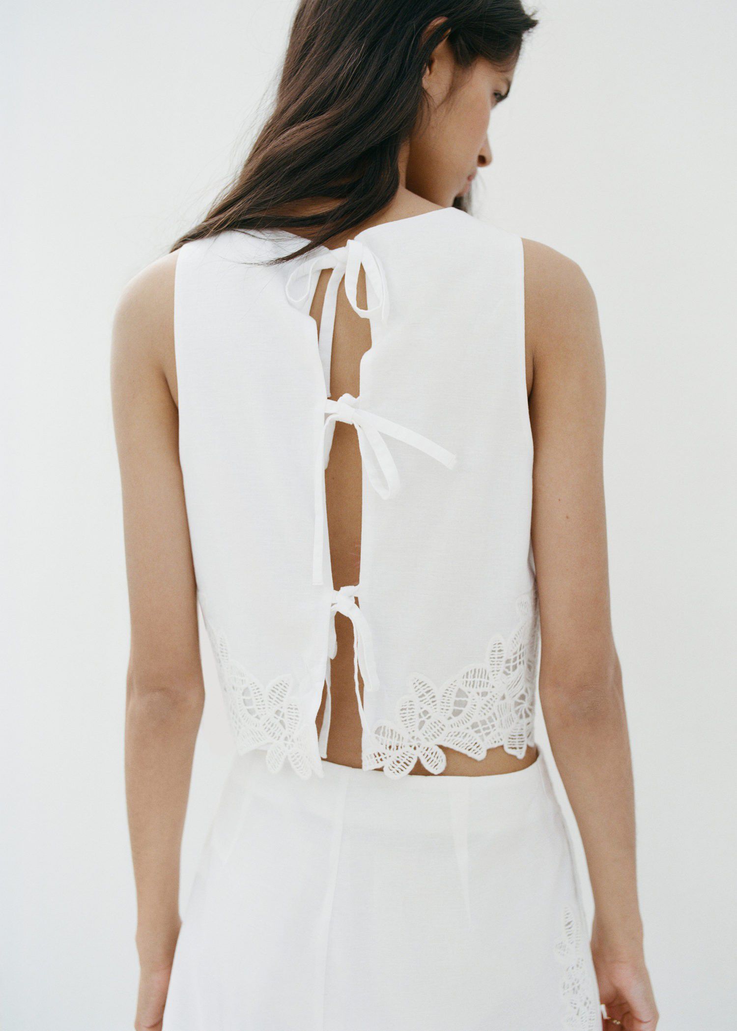 Embroidered broderie anglaise top