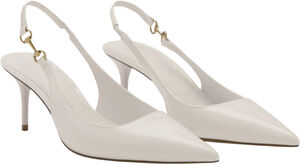 Heeled shoe with link detail