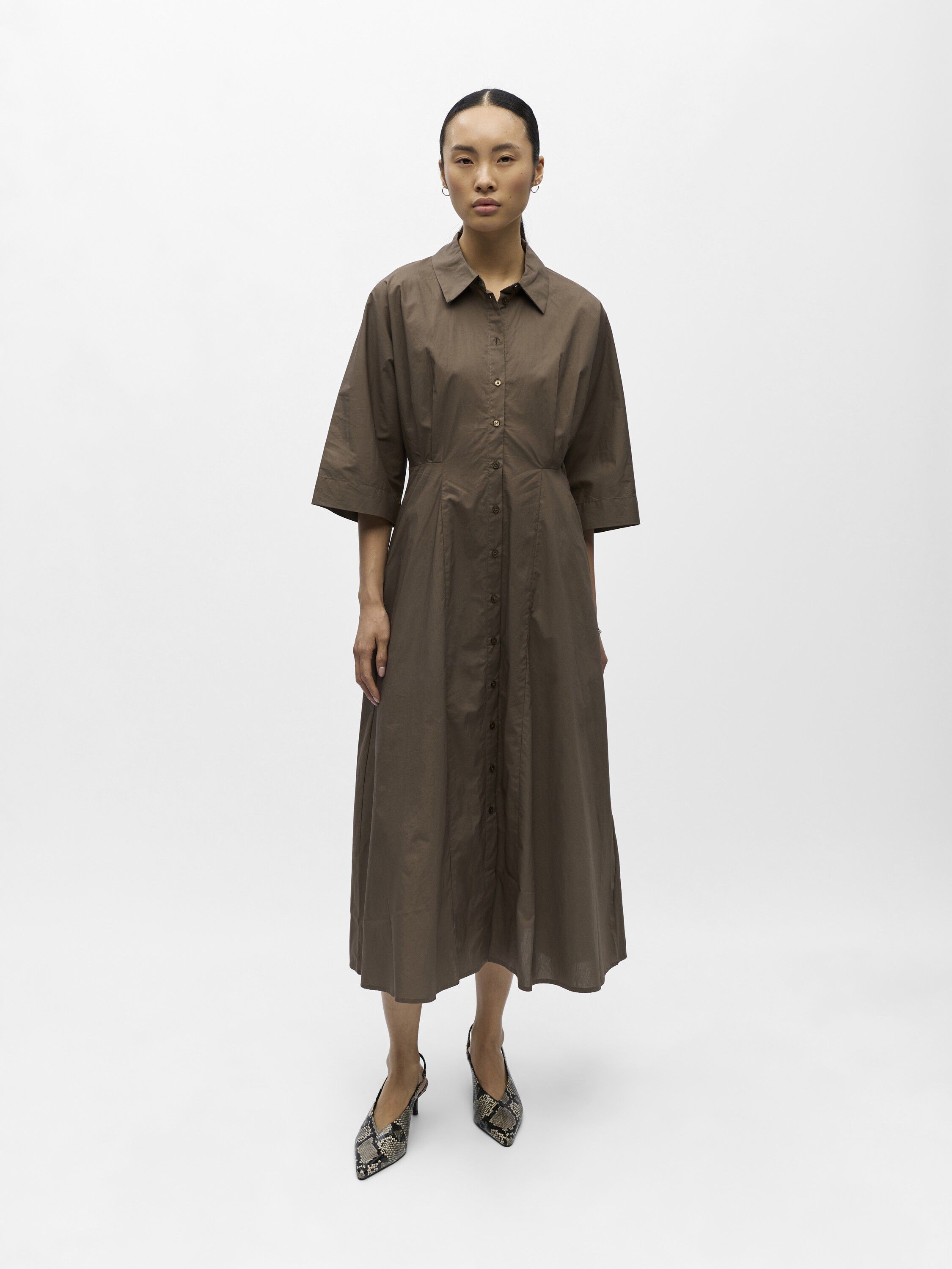 OBJELLY HOPE 3/4 RE MIDI DRESS 144