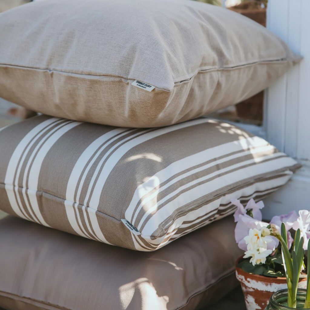 Fossflakes udend&oslash;rspude 50x50 cm. Gr&aring; stribet