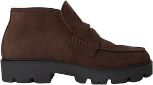 TH Monogram Suede Penny Loafer Boots