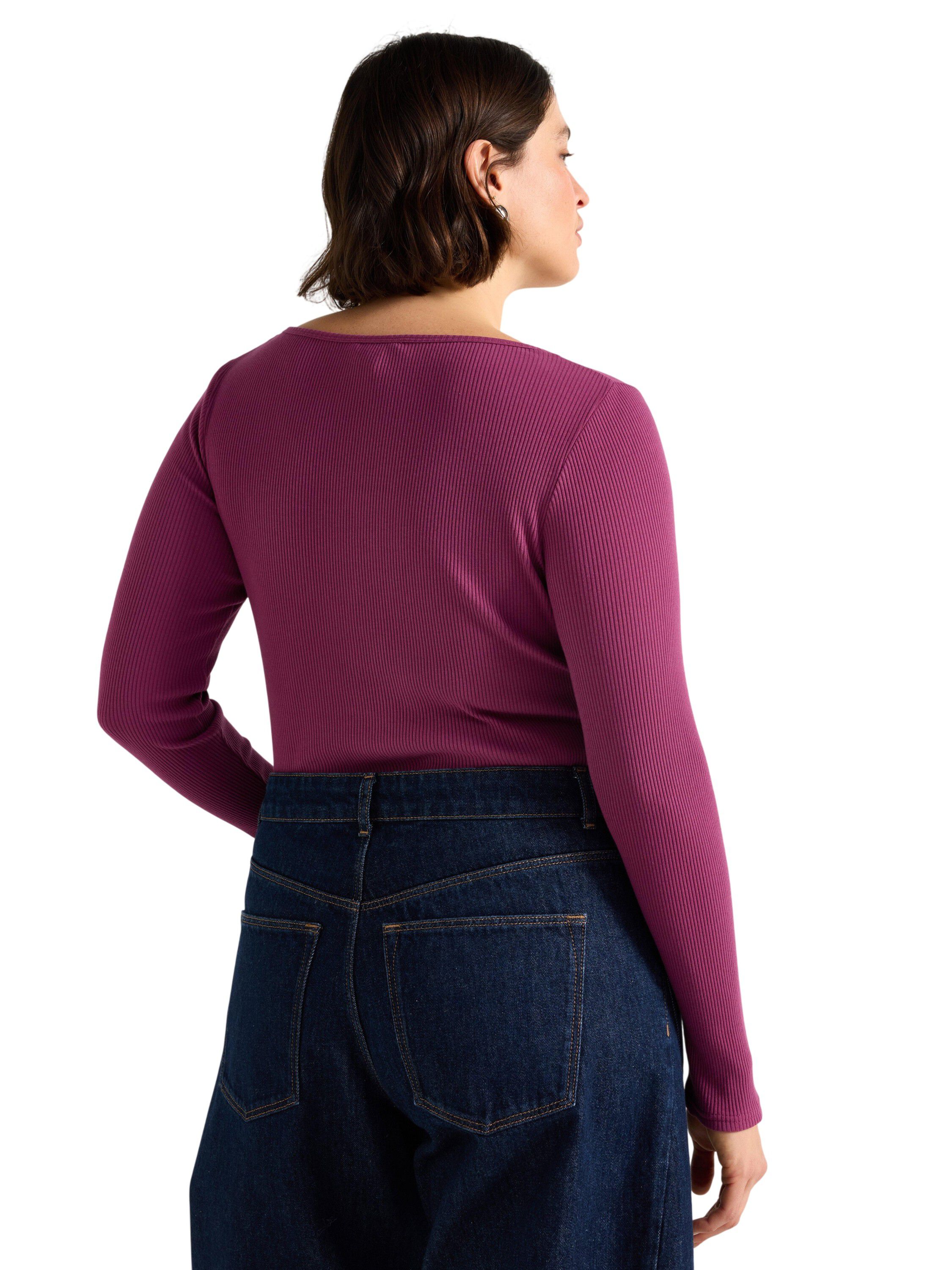 Ribbad l&aring;ng&auml;rmad topp med knytbands