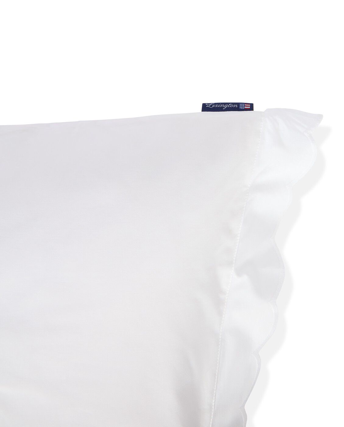 White Cotton Percale Scallop Wing Pillowcase