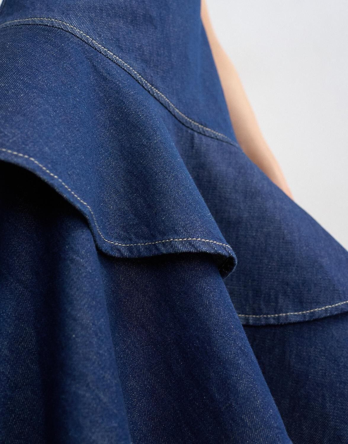 TSANNIE DENIM RUFFLE DRESS BLUE DNM