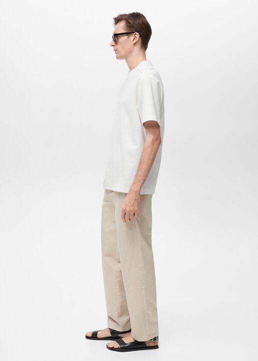 Regular-fit textured t-shirt