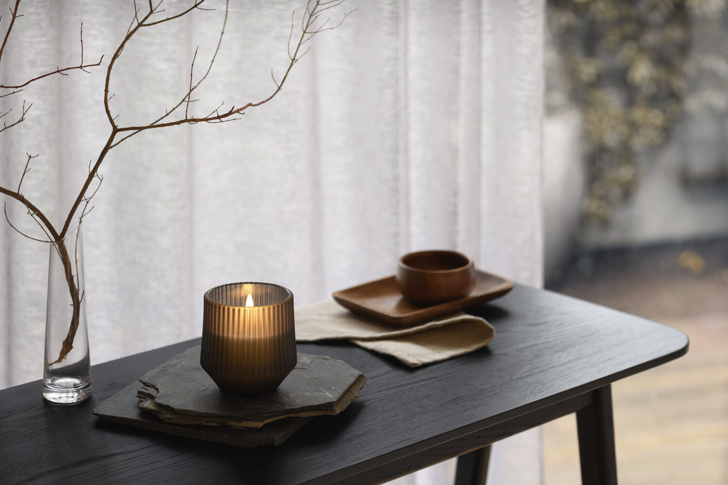 Scented wax glass candle, Awaken, Brown, 8,5x9,5 cm *