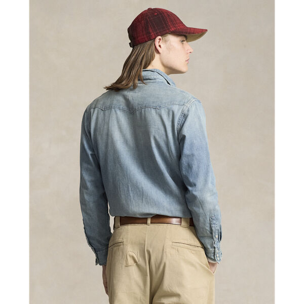 Slub Denim Western Shirt