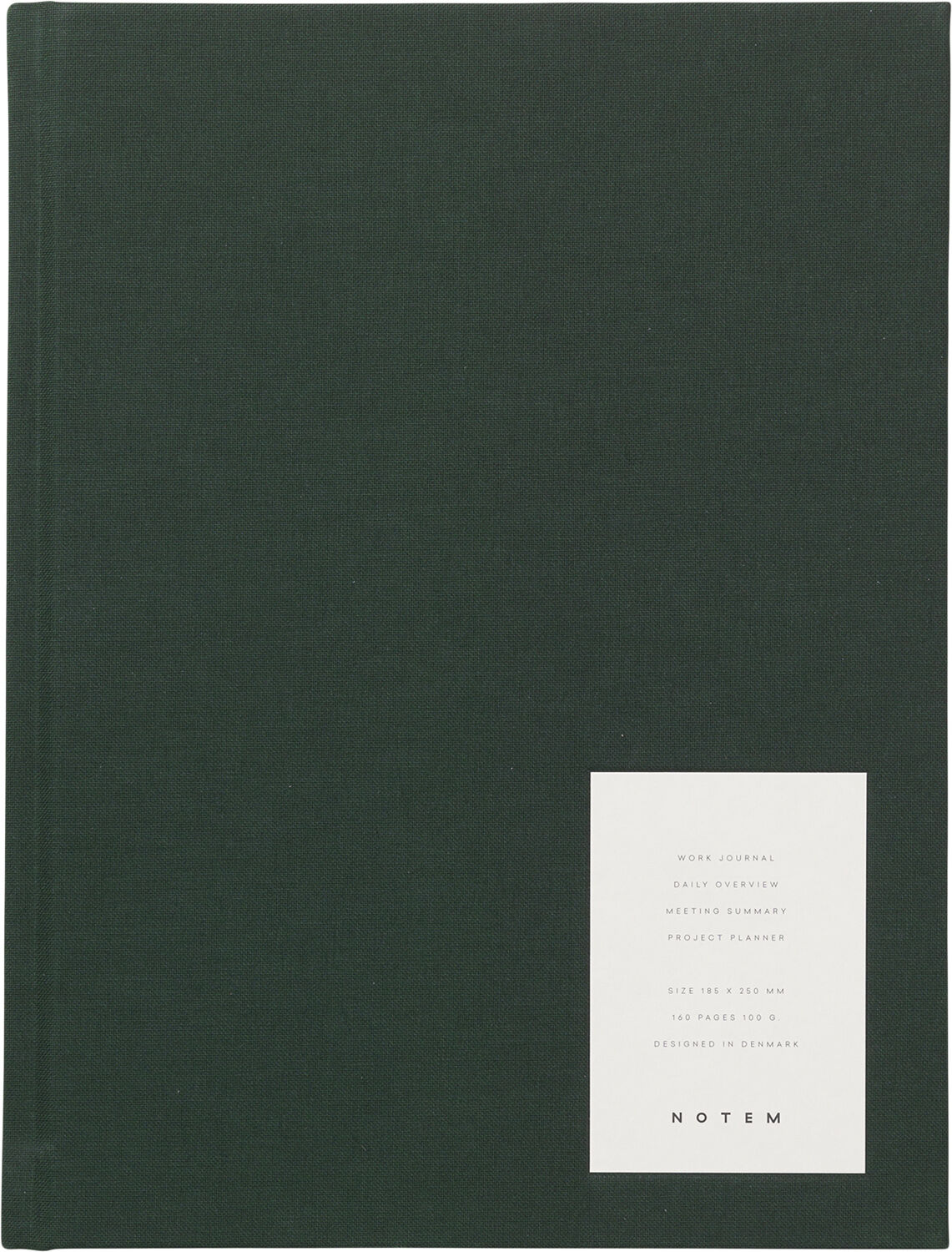 Business Notesbog med dagsplan og m&oslash;dereferat, Gr&oslash;n