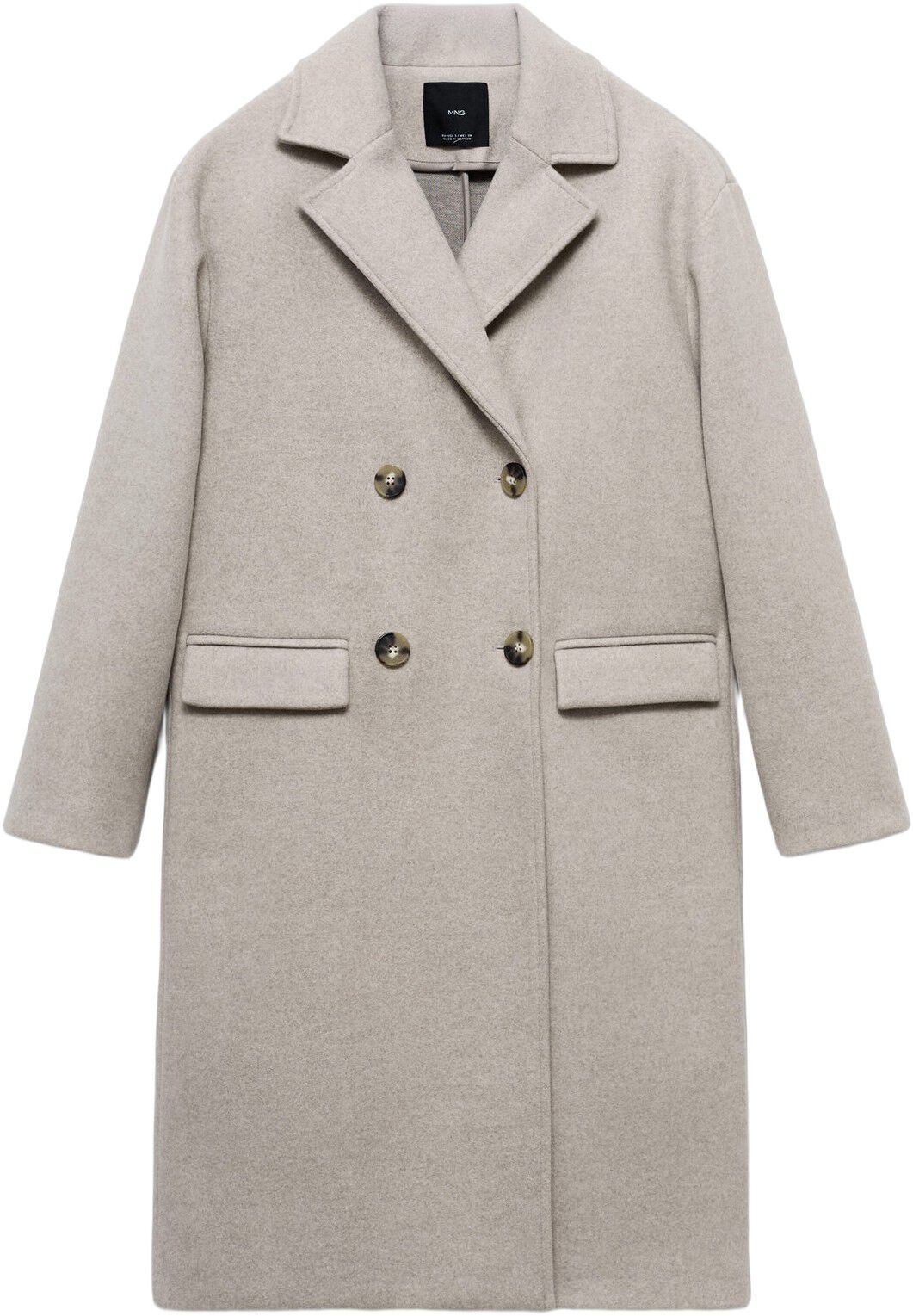 Double-breasted midi coat