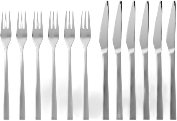 Steakbestik/grillbestik Fuga 12 dele Mat/Blankt stål