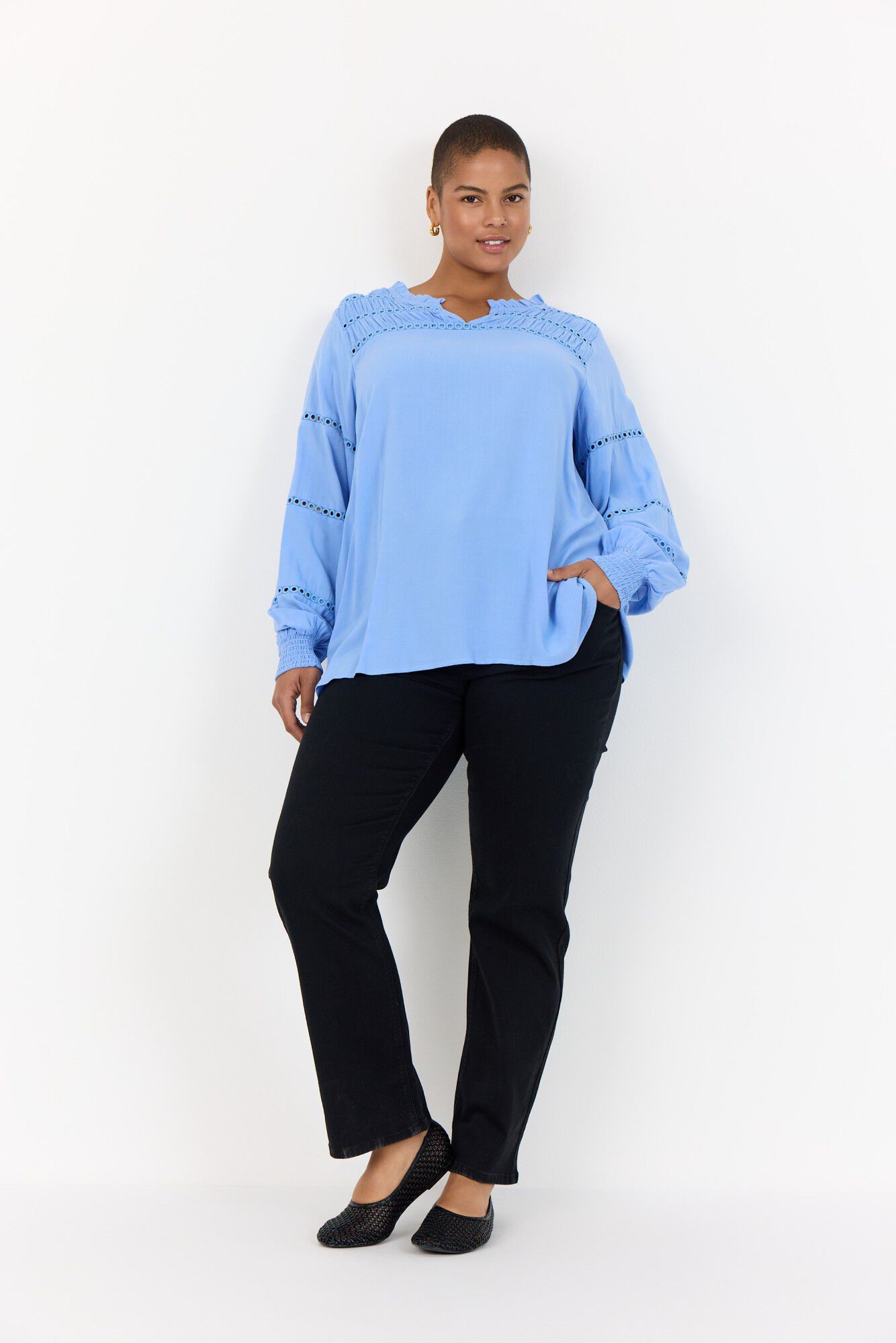 Curvy WA-SIA 32 Bluse Lysebl&aring;