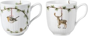 Hammersh&oslash;i Christmas Krus 2023 og 2021 sampak 33 cl hvid m.