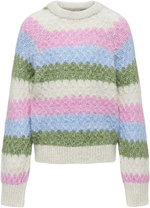 KOGCHOLE L/S O-NECK STRIPE KNT