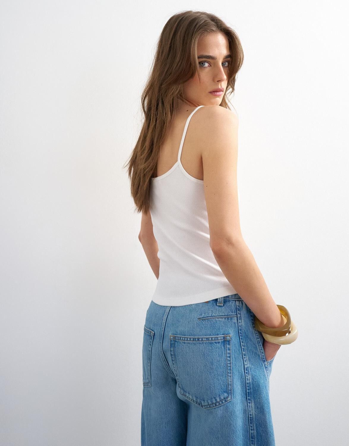 TSREBECCA RIB STRAP VEST JRS