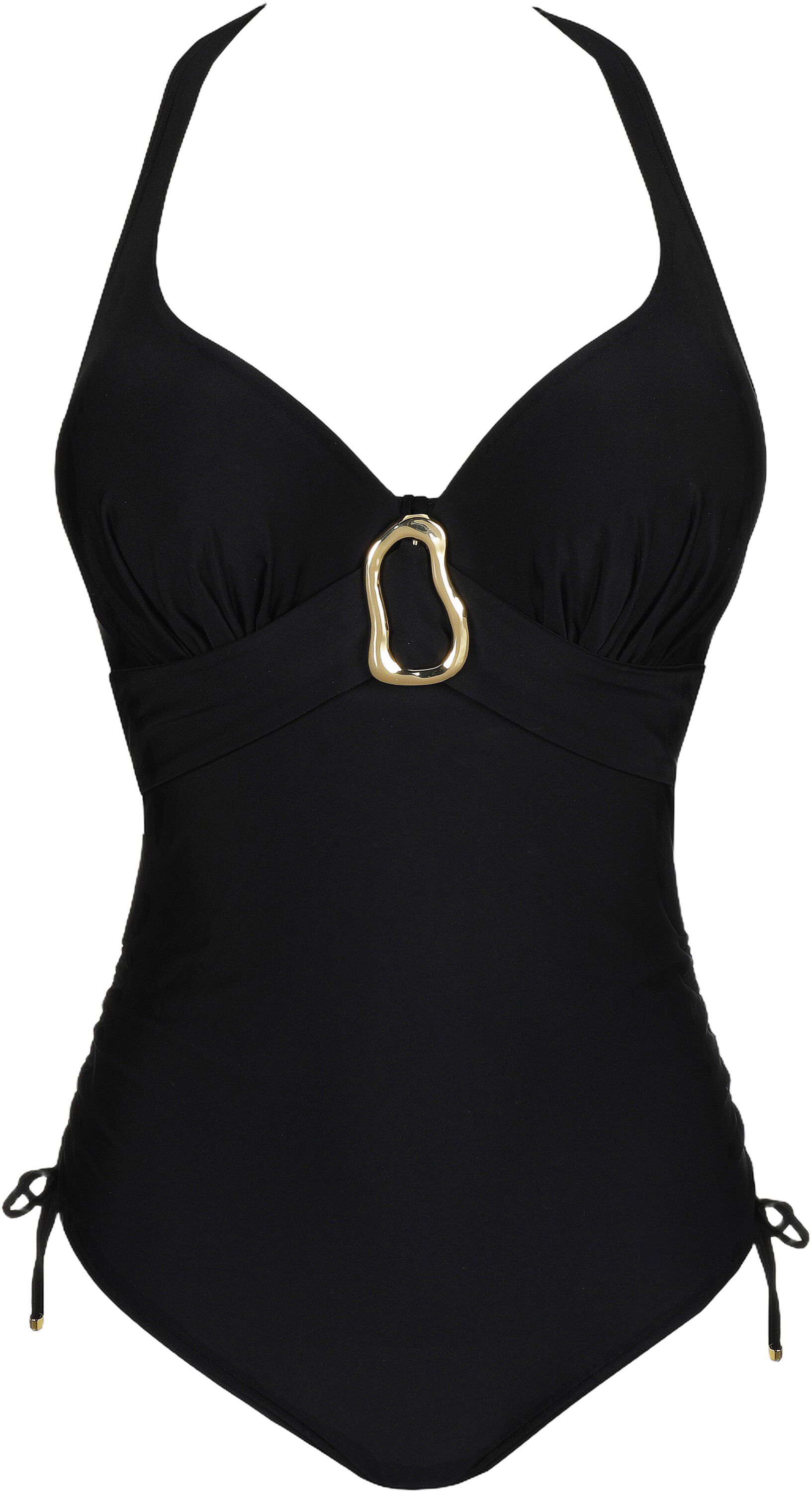 Uvita badedragt med dyb udsk&aelig;ring